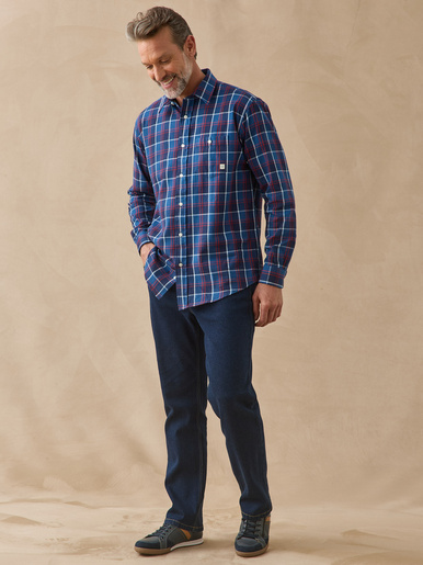 Chemise en flanelle grattée pur coton
