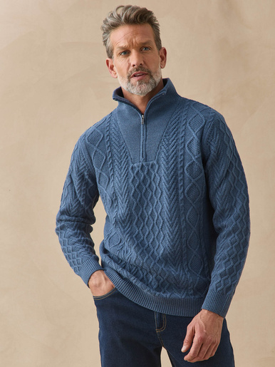Pull col camionneur zippé 30% laine