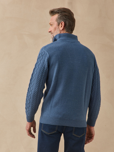 Pull col camionneur zippé 30% laine