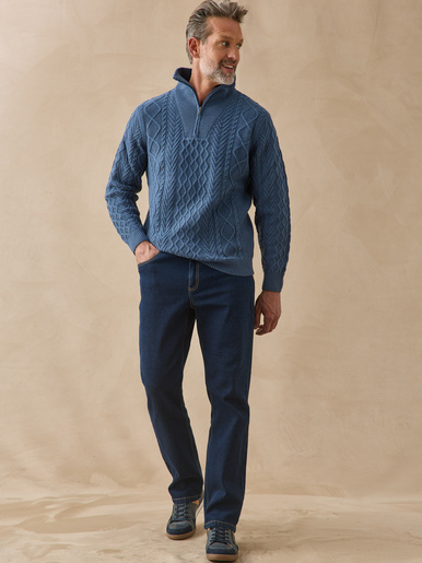 Pull col camionneur zippé 30% laine
