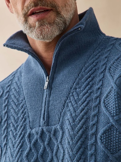Pull col camionneur zippé 30% laine