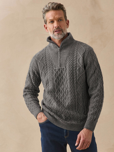 Pull col camionneur zippé 30% laine
