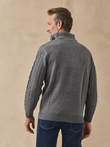 Pull col camionneur zippé 30% laine