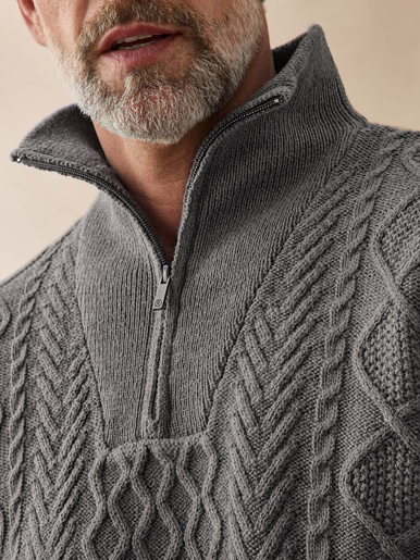 Pull col camionneur zippé 30% laine