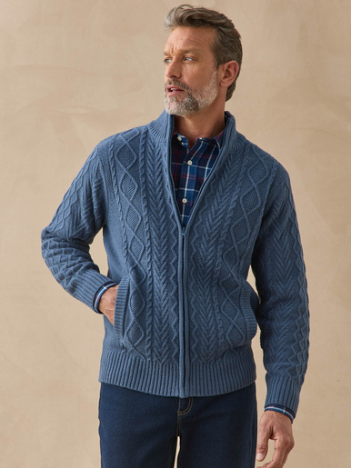 Gilet zippé col montant 30% laine
