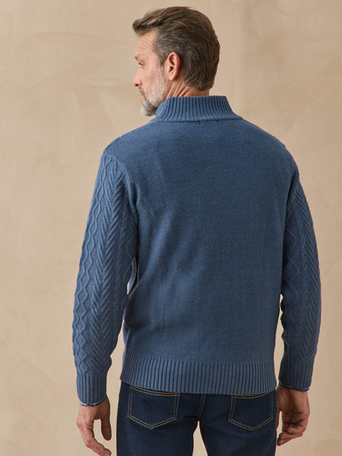 Gilet zippé col montant 30% laine