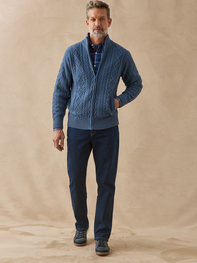 Gilet zippé col montant 30% laine