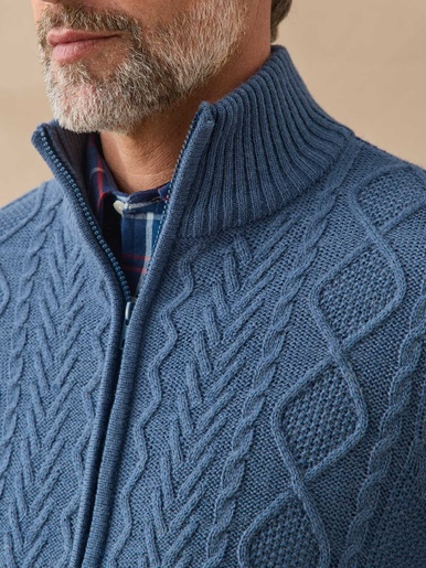Gilet zippé col montant 30% laine