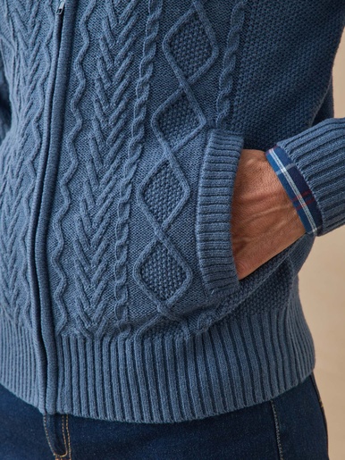 Gilet zippé col montant 30% laine