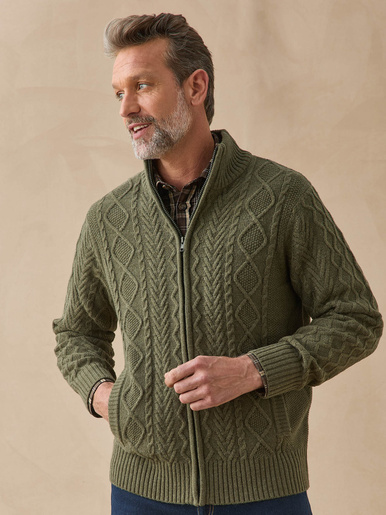 Gilet zippé col montant 30% laine
