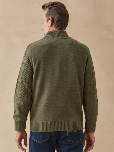 Gilet zippé col montant 30% laine