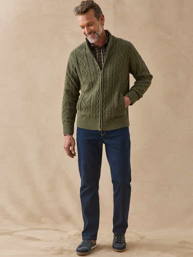 Gilet zippé col montant 30% laine