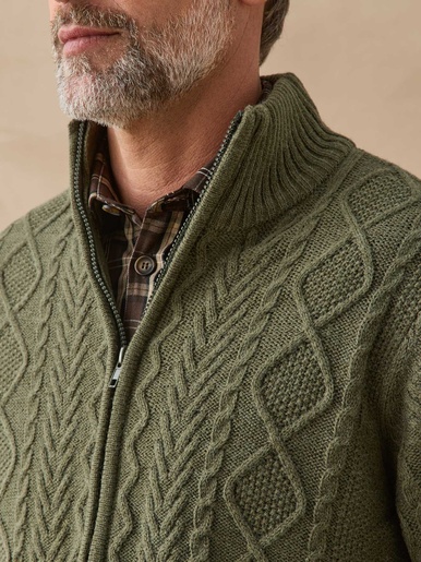 Gilet zippé col montant 30% laine