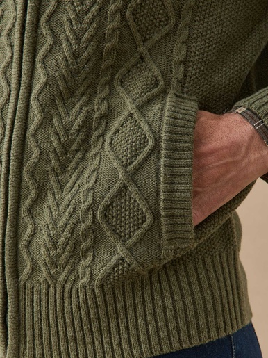 Gilet zippé col montant 30% laine