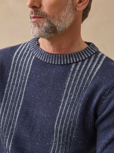Pull col rond en maille moulinée