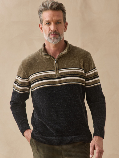 Pull col montant zippé manches longues