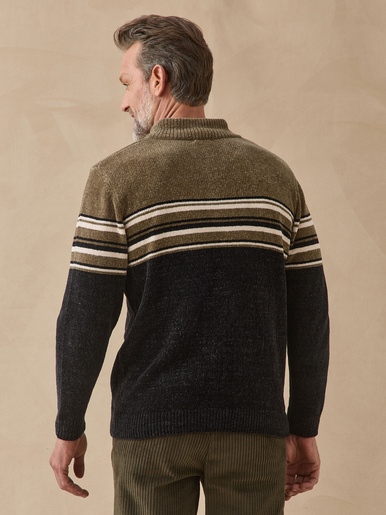 Pull col montant zippé manches longues