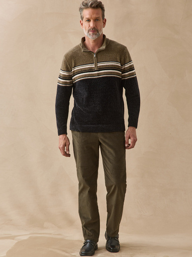 Pull col montant zippé manches longues