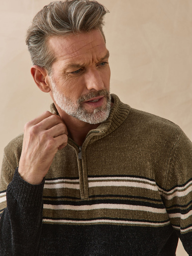Pull col montant zippé manches longues
