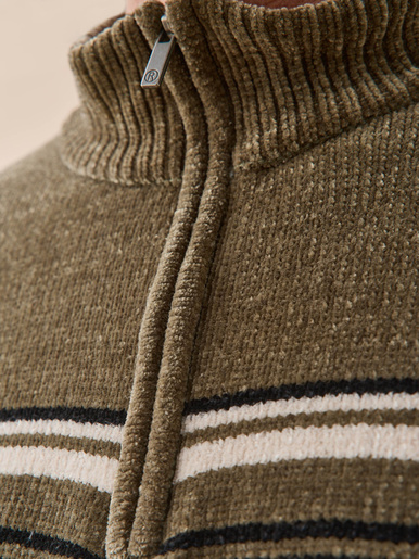 Pull col montant zippé manches longues