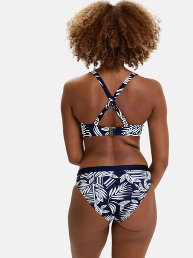 Haut de maillot de bain à armatures - Sans Complexe - Feuilles graphiques bleu marine
