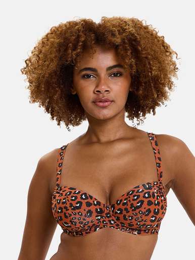 Haut de maillot de bain à armatures - Sans Complexe - Animal terracotta