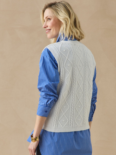 Tricot sans manches à torsades