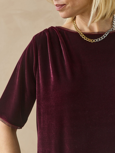 Robe ample col rond manches 3/4