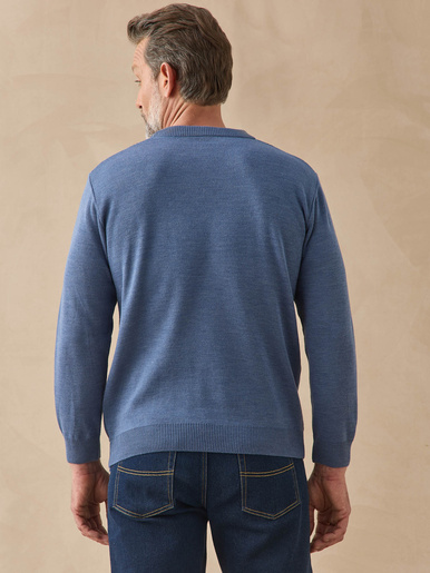 Pull classique col rond 30% laine