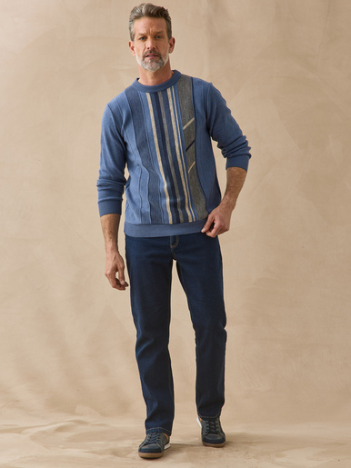 Pull classique col rond 30% laine