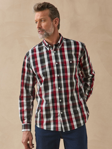 Chemise à carreaux manches longues