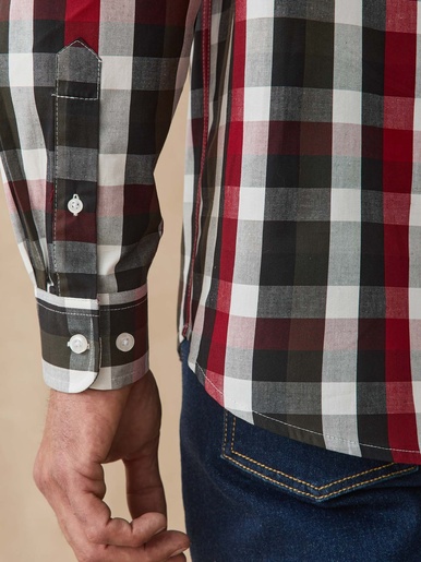 Chemise à carreaux manches longues