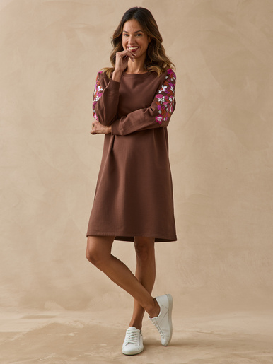Robe ample col rond manches longues