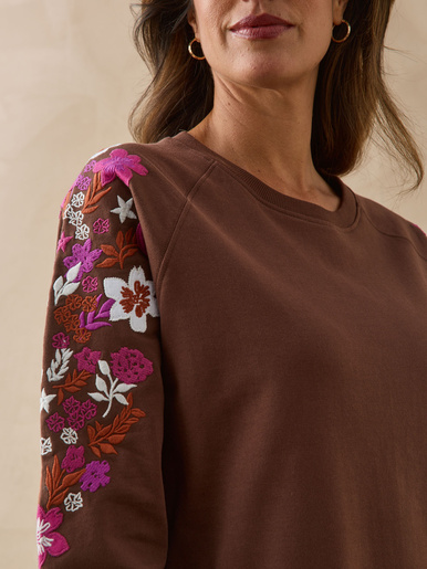 Robe ample col rond manches longues