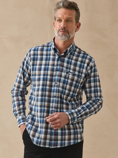 Chemise à carreaux manches longues