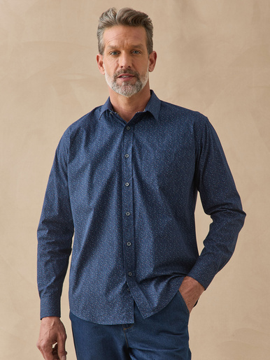 Chemise manches longues micro-imprimée