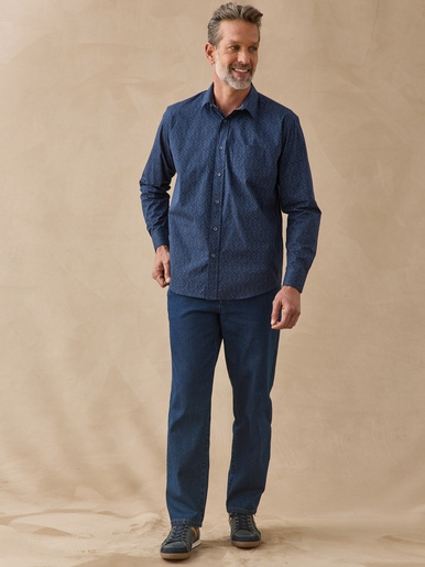 Chemise manches longues micro-imprimée