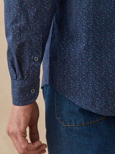 Chemise manches longues micro-imprimée