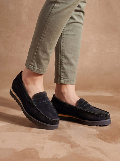 Mocassins à enfiler semelle compensée