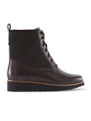 Boots compensées à lacets et zip