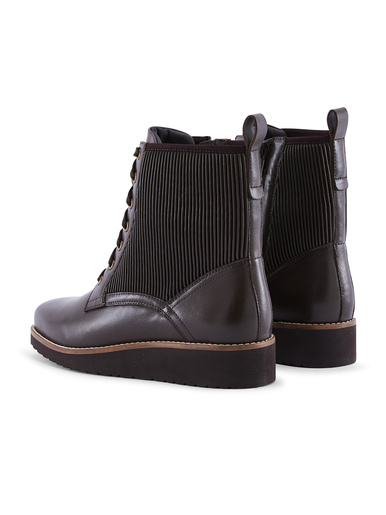 Boots compensées à lacets et zip