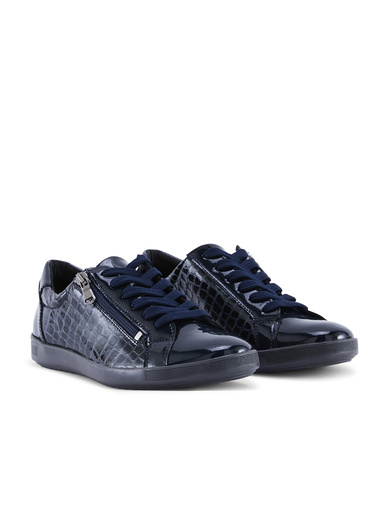 Baskets cuir à lacets et zip