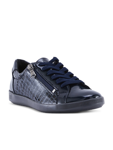 Baskets cuir à lacets et zip