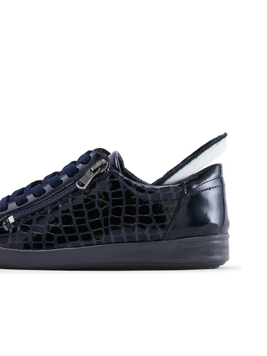 Baskets cuir à lacets et zip