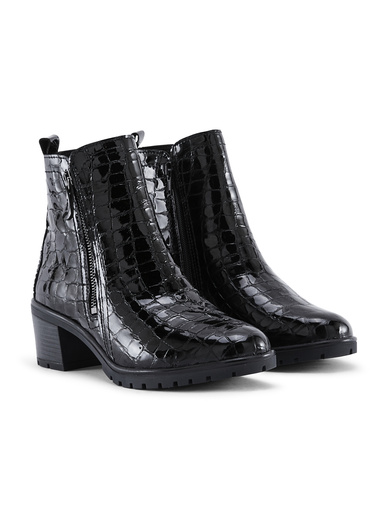 Boots à zip en cuir