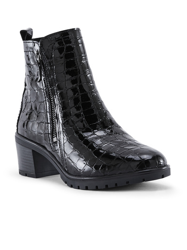 Boots à zip en cuir