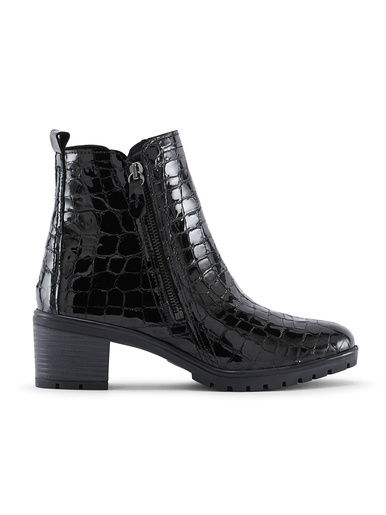 Boots à zip en cuir