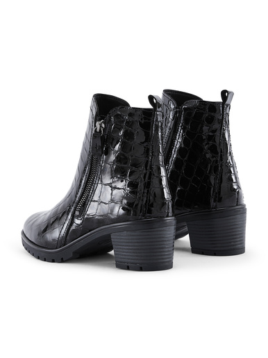 Boots à zip en cuir