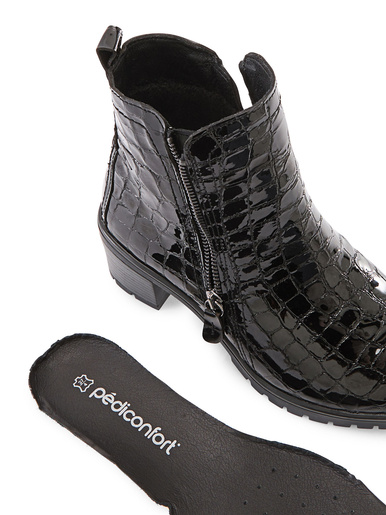 Boots à zip en cuir
