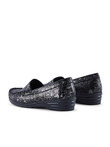 Mocassins largeur confort cuir imprimé